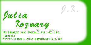 julia kozmary business card